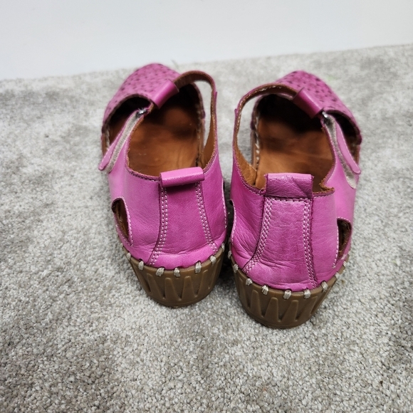 Pink Leather Floral Pattern Sandals Shoes Size 42 Fairy Romantic Molly Bessa - Picture 5 of 6